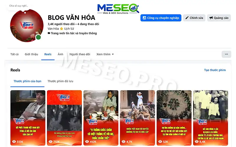 Fanpage facebook Blog Văn Hóa