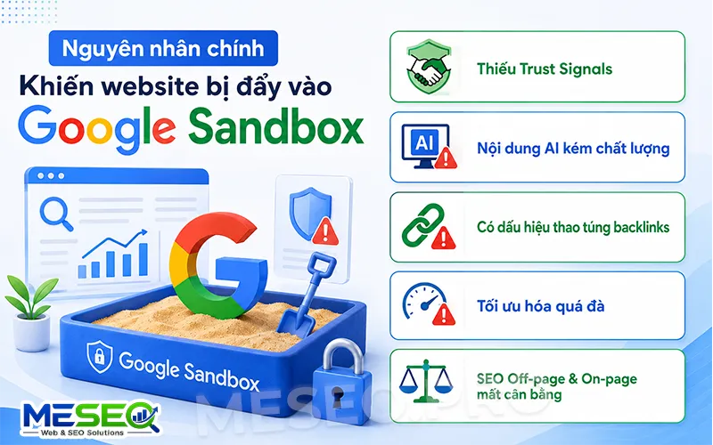 Nguyên nhân chính khiến website bị đẩy vào "Hộp cát"