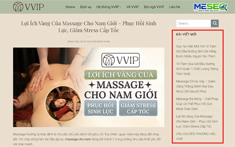 Quy hoạch bộ từ khóa chuẩn ngành spa massage